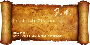 Fridrich Alvina névjegykártya